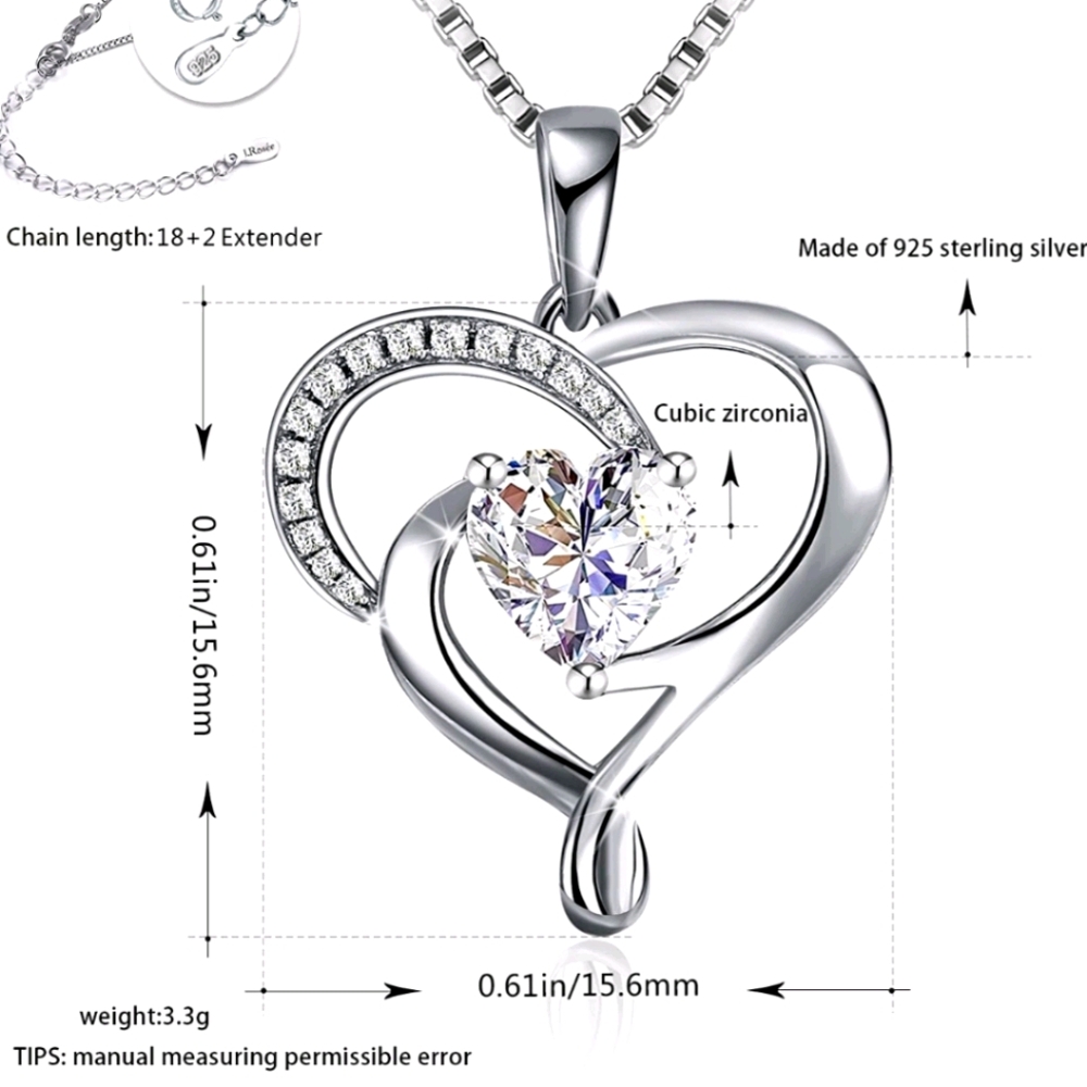 J.Rosée Heart Pendant 925 Sterling Silver - Picture 3 of 3